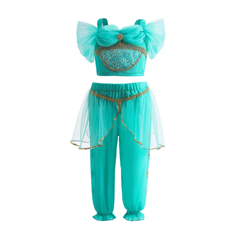 Jasmine Princess Sets Girls Cartoon Role Playing Costume Children Arab Princess Pagent Photography Clothes Luksusowe stroje