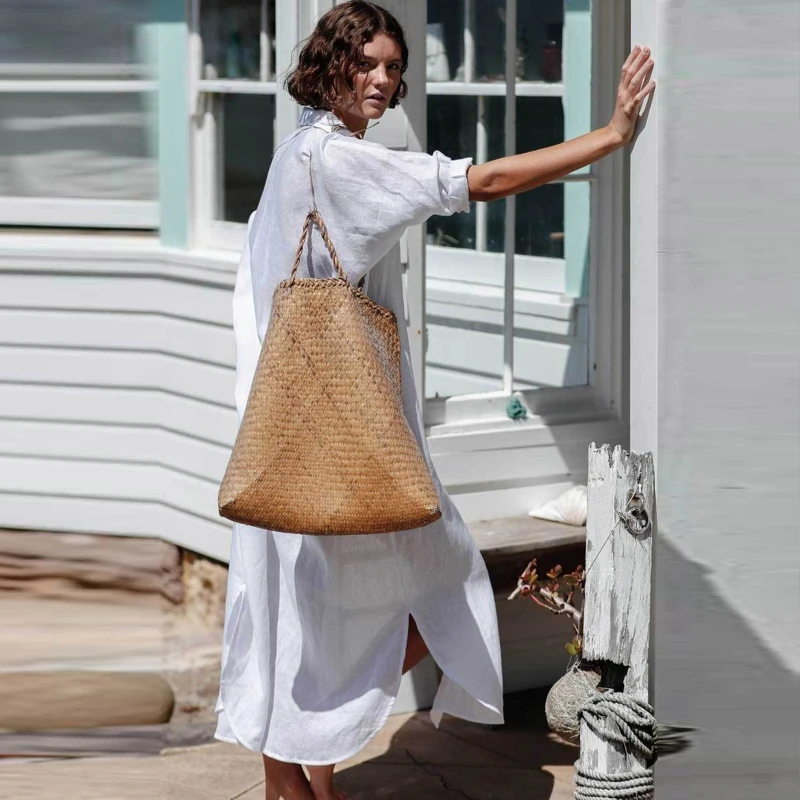 Womens Button Down Shirt Swimsuit Cover Up Long Sleeve Beachwear Coverup Dropship