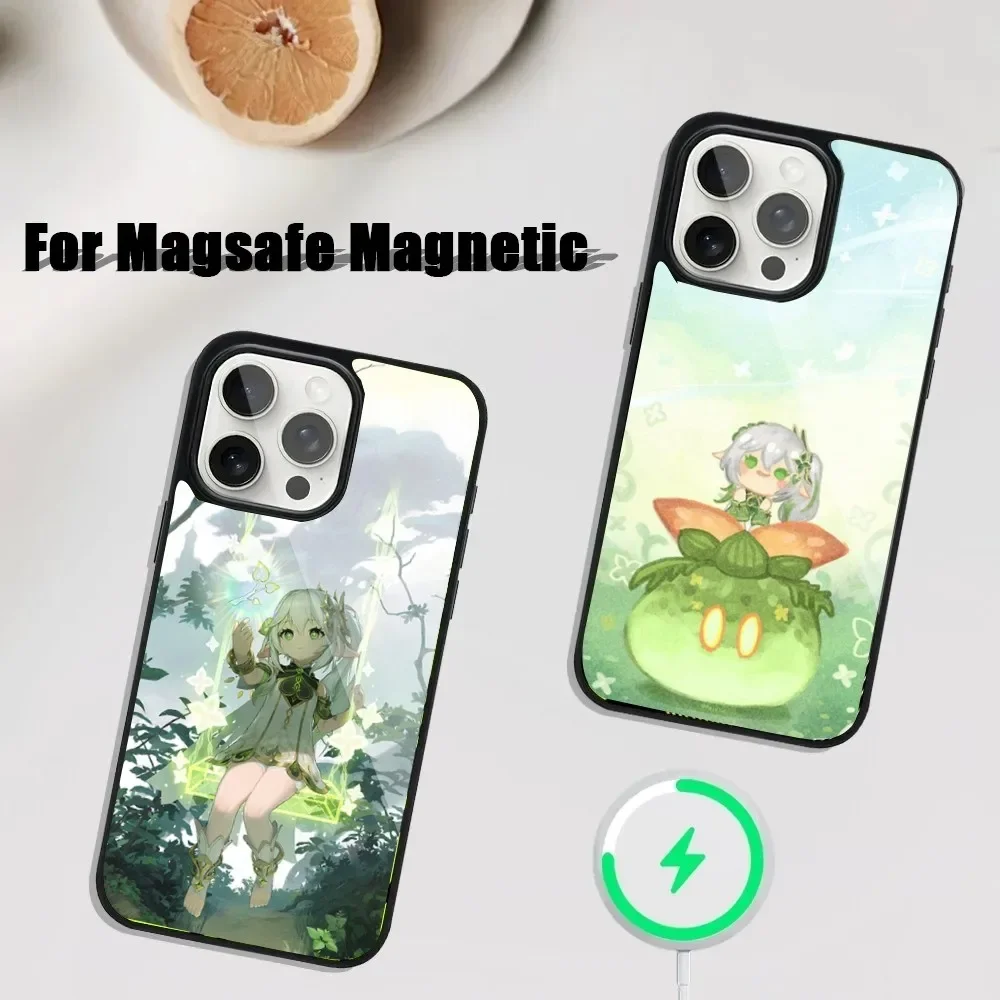 

G-Genshin Impact Nahida Phone Case For iPhone 16,15,14,13,12,11,Plus,Pro,Max Mini Magsafe Magnetic Wireless Charging