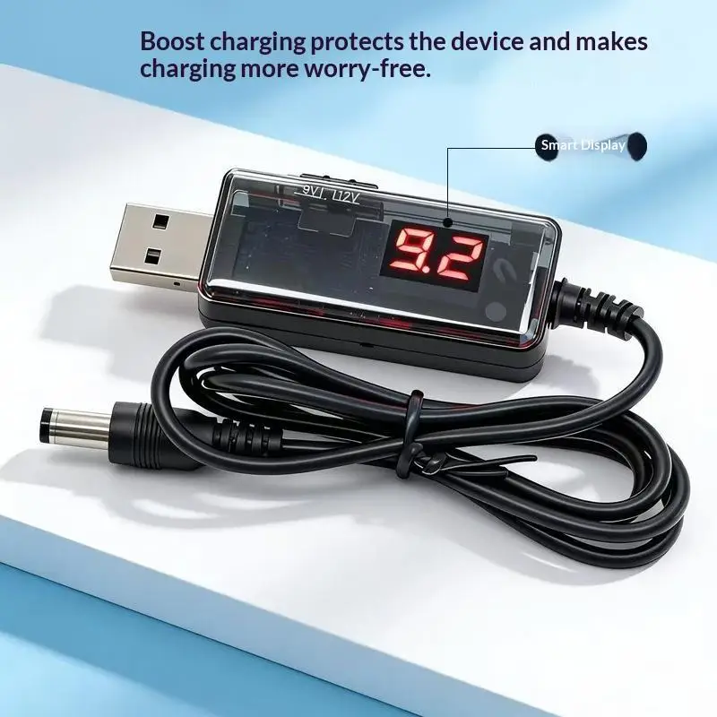 USB Boost Converter DC 5V To 9V 12V Step Up Converter Cable 3.5x1.35mm Connector For Power Supply Charger
