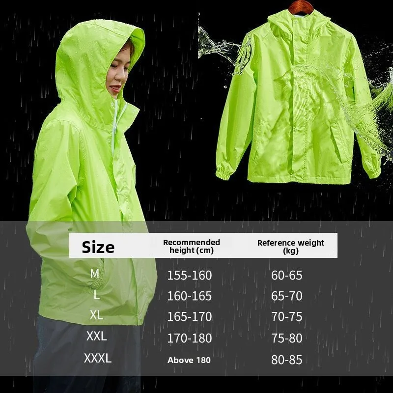 Full Waterproof Split Raincoat Lightweight Rain Suit Great E-Bike Riding Long Hiking Trips Travel Portable Durable Rainwear