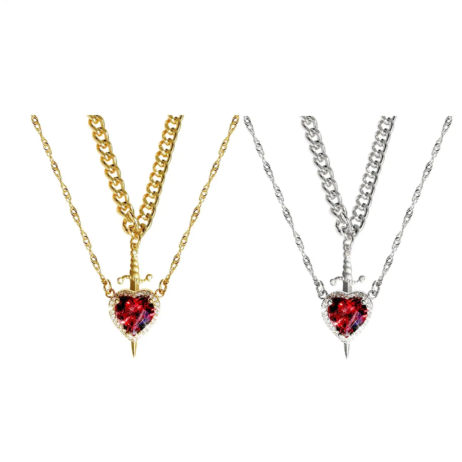 Heart Necklace Heart Couple Necklaces Romantic Matching Jewelry Chain for Women Her Girls Wife Mom Birthday Valentines Day