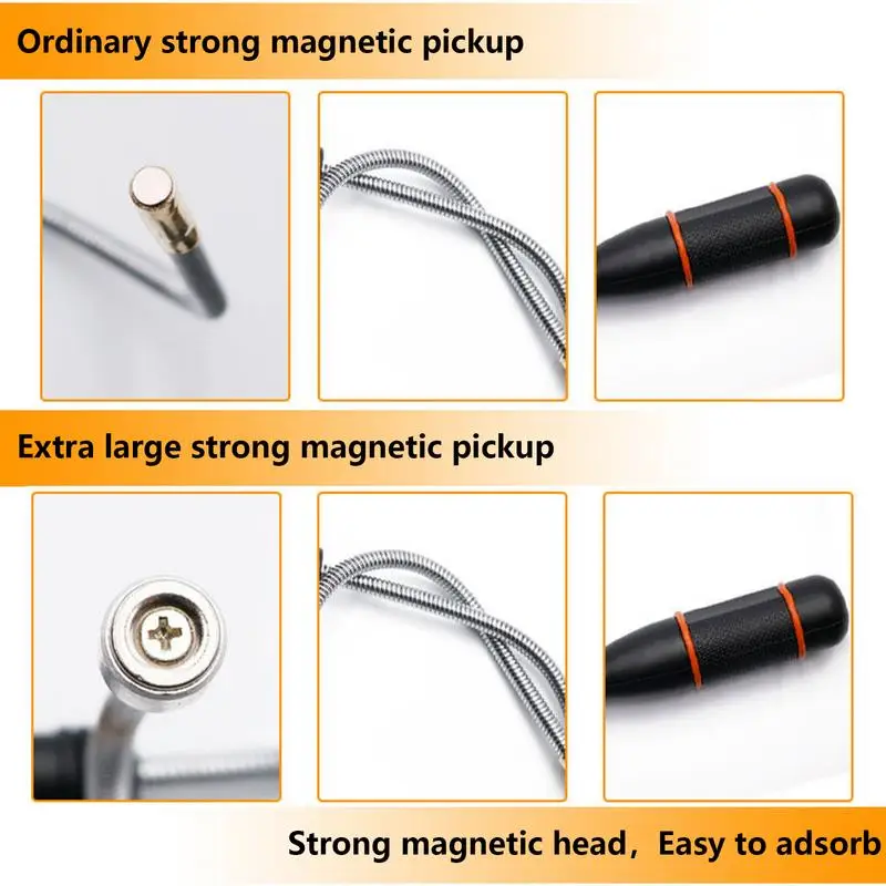 Portable Magnet Grabber Pickup Magnetic Pipe Telescopic Handle Car Tool Kit Car Disassembly Tools Car Mechanical Workshop Tools