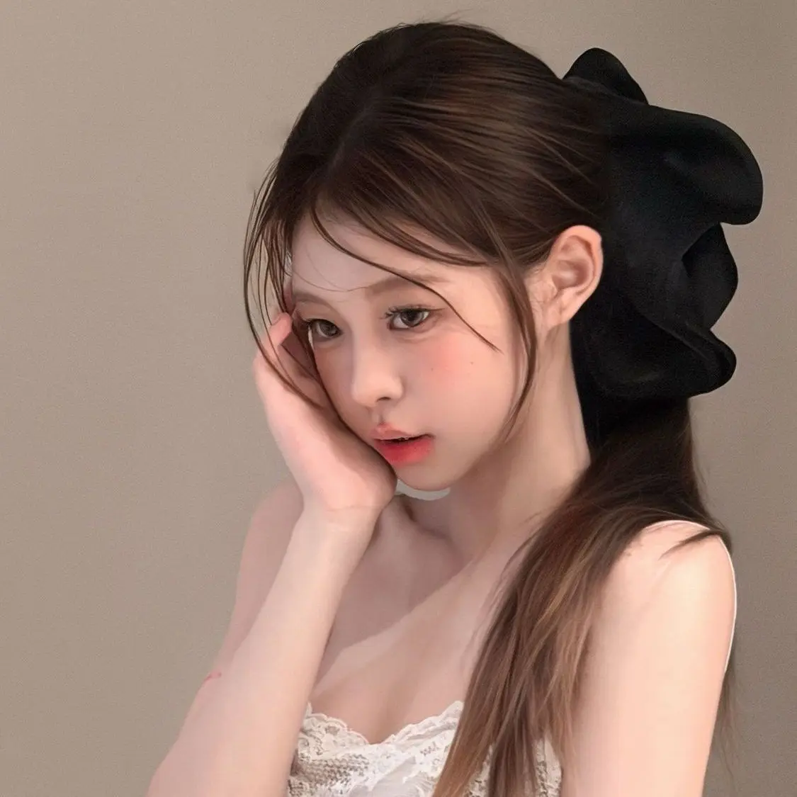 Korean Chiffon Flower Banana Hair Clip Ruffled Edge for Wedding Party Styling Large Non-Slip Claw Grip Long Hair Accessory