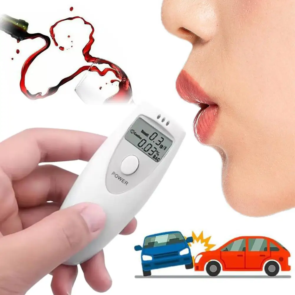 Portable Digital Breathalyzer Analyzer  LCD Screen Breath Alcohol Tester Handheld Alcohol Detector Drunk Driving Test