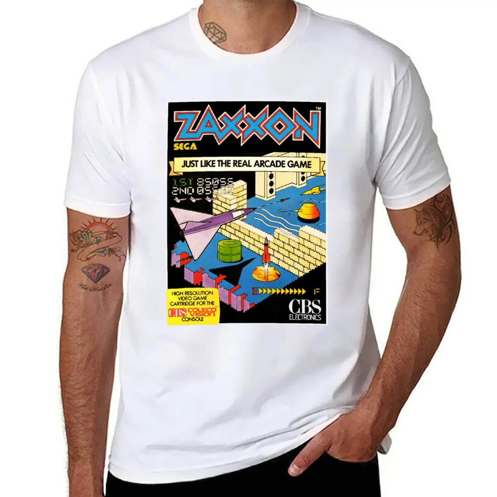 Classic ColecoVision Zaxxon T-Shirt Novelty Print Casual Tee Shirt