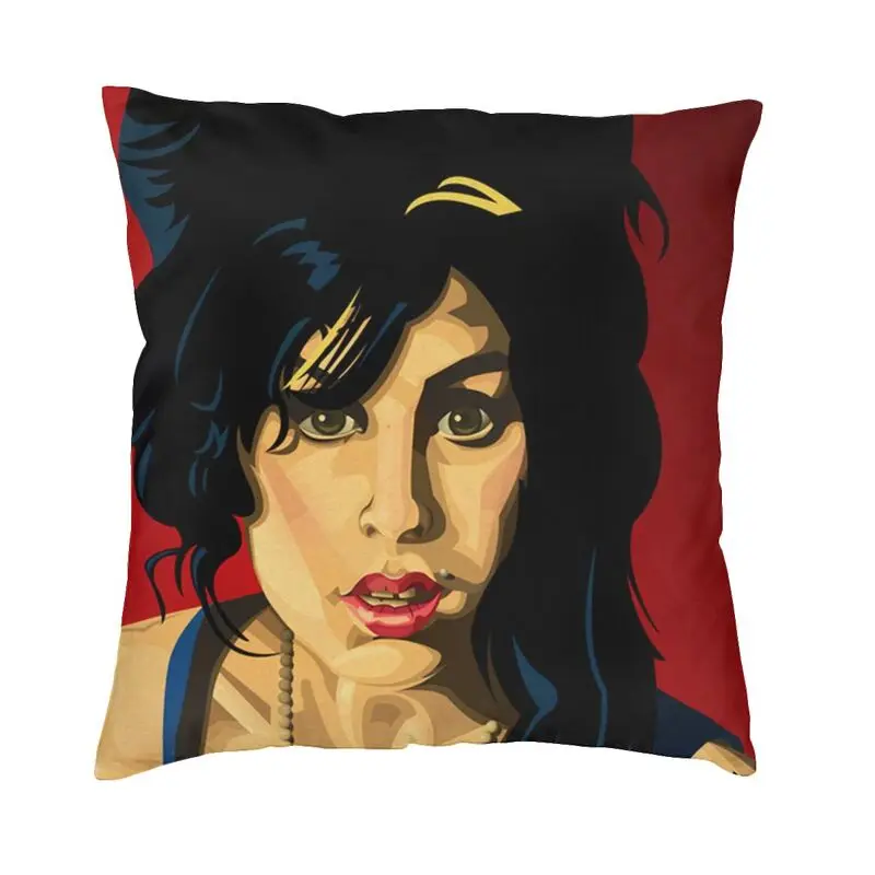 Amy Winehouse Pop Art Cushion Covers Polyester English Singer Pillow Case for Sofa Car Square Pillowcase Bedroom Decoration