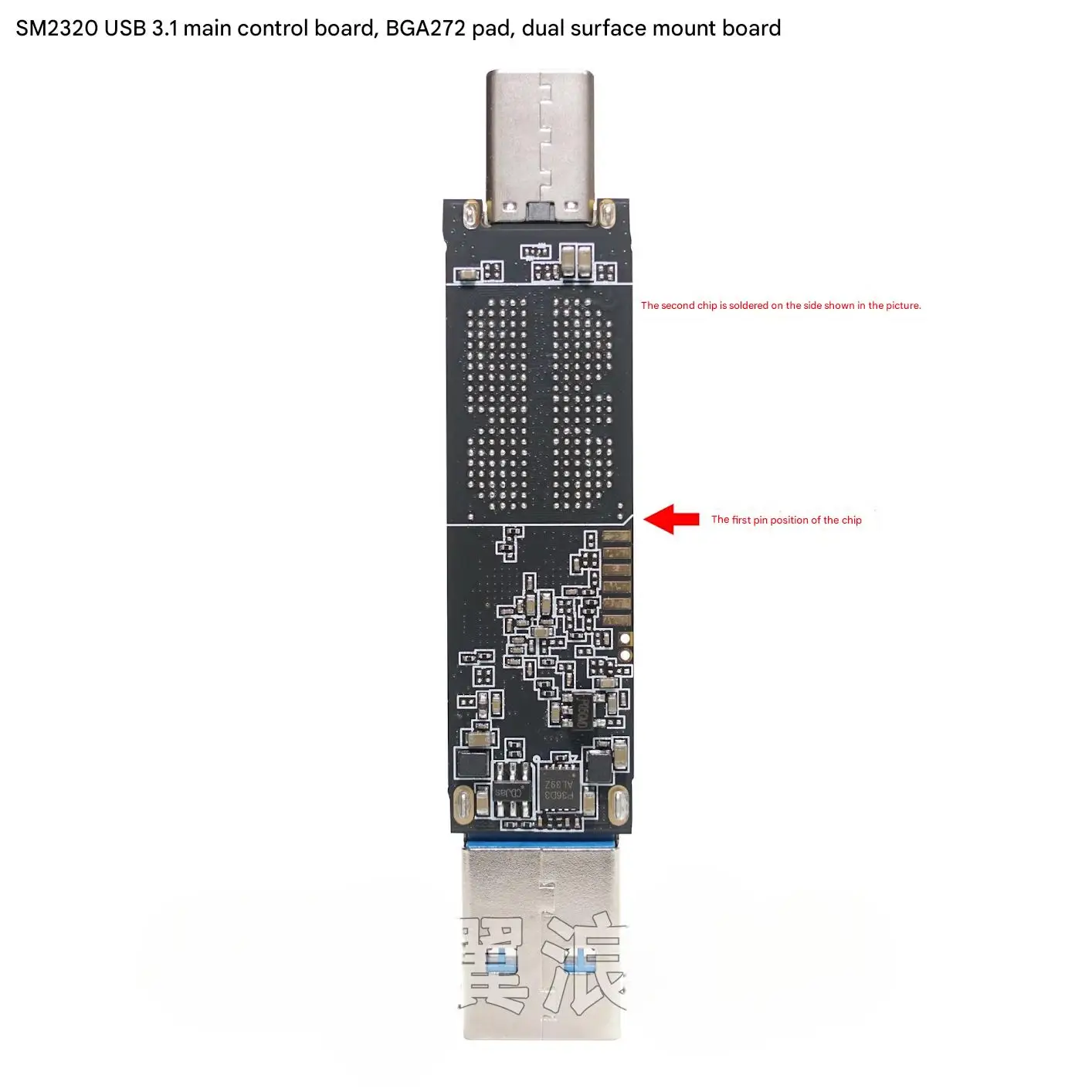 Silicon Motion SM2320 Ultra-High-Speed USB Flash Drive BGA Controller Board USB 3.2 Type-C Dual Interface BGA272 Dual-Side Board