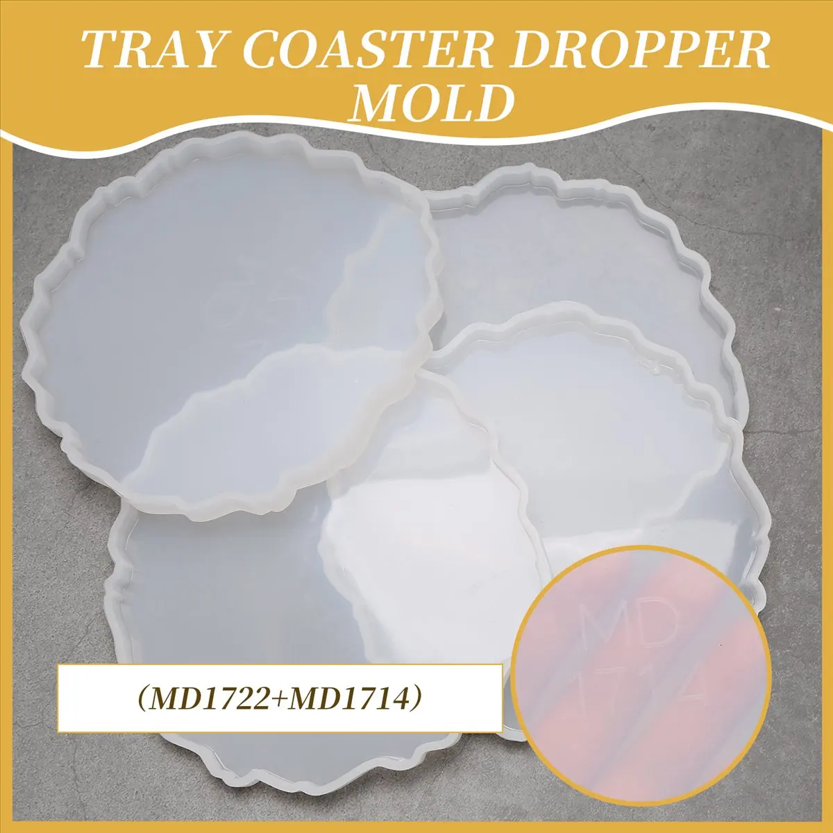 2026 Trend-Silicone Resin Molds, 1 Pcs Large Resin Tray Mold + 4 Pcs Coaster Molds, Tray Molds, Tray and Coaster Epoxy Molds Set