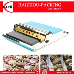 HZPK Food Saver Simple Hand Wrapper Manual Wrapping Machine Use Fresh Plastic Film Wrapper Packing Machine Small Packer HW-450