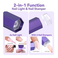 Handheld Magnetic U V Light for Nails:Fast Curing U V Nail Dryer Nail Stamper Magnetic Stand Wireless Handheld LCD