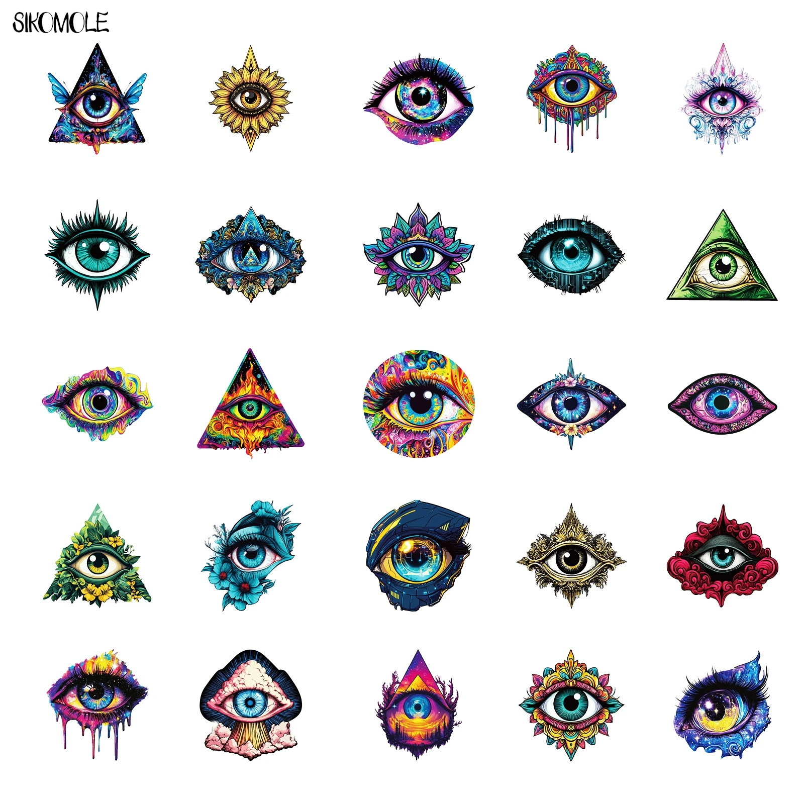 10/30/50PCS Creativo Occhio del Diavolo Graffiti Adesivi Simpatico Cartone Animato Evil Estetica FAI DA TE Per Bambini Bagagli Da Viaggio Frigo Decalcomania pacchetto di adesivi