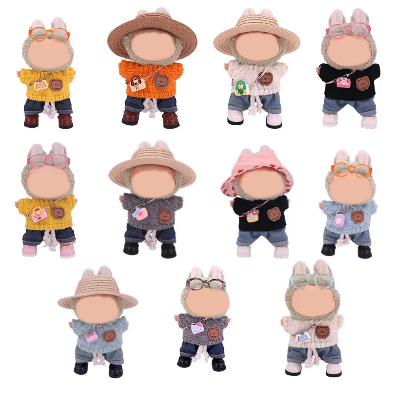 Geschikt voor poppenaccessoires van 15-17 cm, schattige tassen, hangers, verschillende kleuren, patronen, hangers, kindercadeaus, voor Labubu