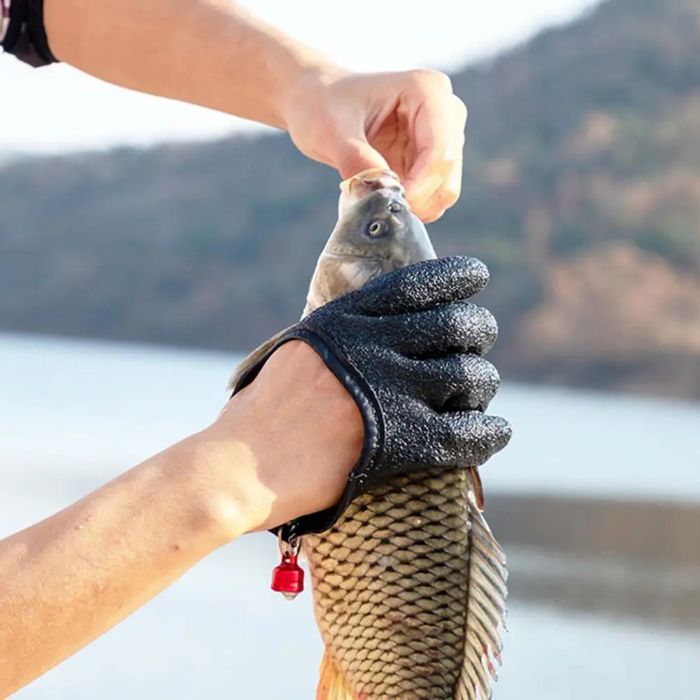 

1Pc Fishing Gloves Cozy Anti-prick Anti-slip Waterproof Quick Dry Catch Fish Emulsion Textured Grip Palm Gloves Outdoor Fishing