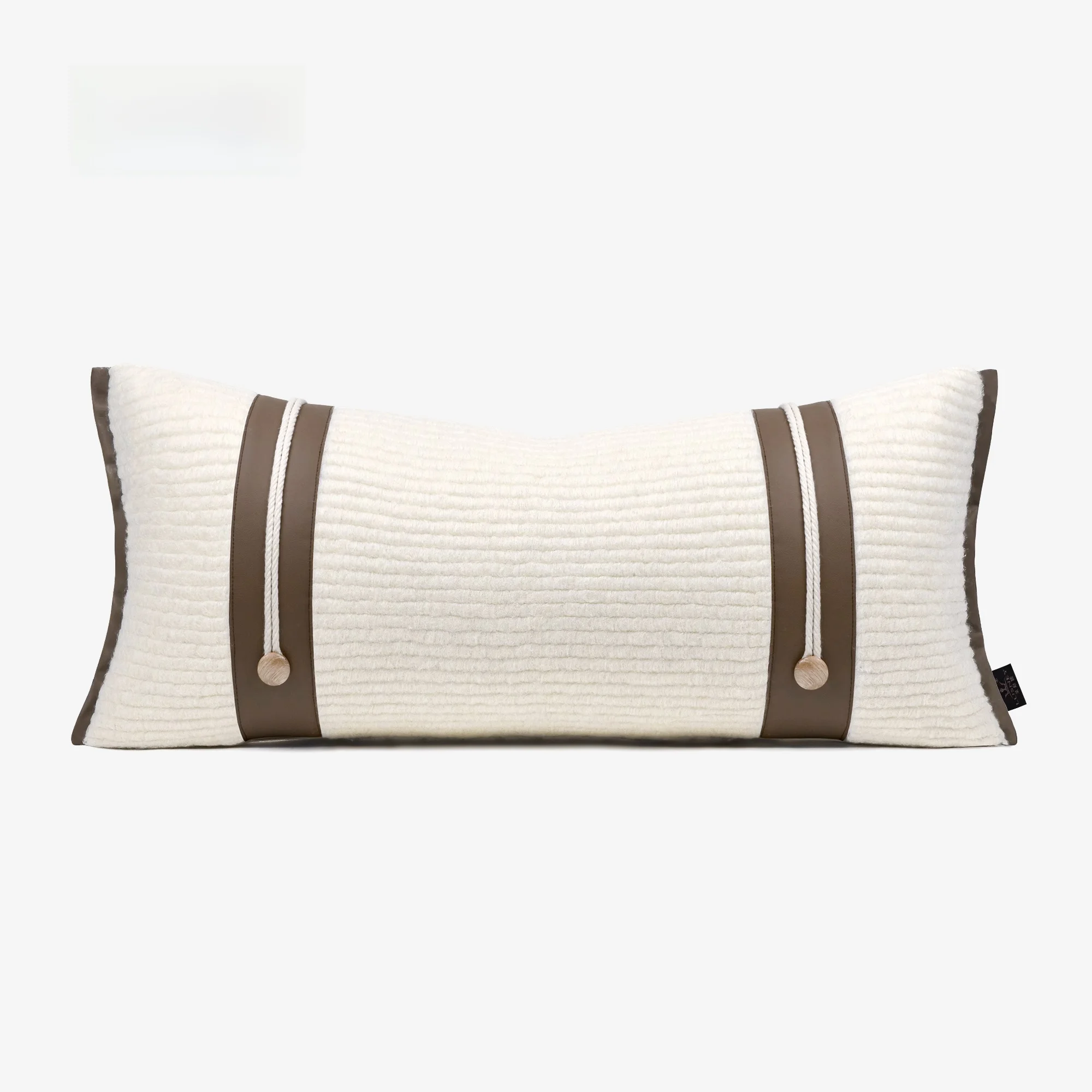 

Современная высококачественная кожаная шерстяная подушка для дивана, для гостиной, для демонстрационного зала, полосатая цветная подушка-валик, чехол для спинки дивана