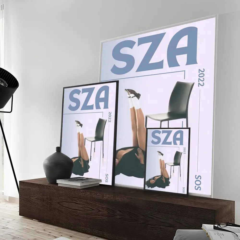Popular Female Star Pop Singer Sza Self-adhesive poster Kraft Paper Prints and Posters Home Room Bar Cafe Decor Wall Painting