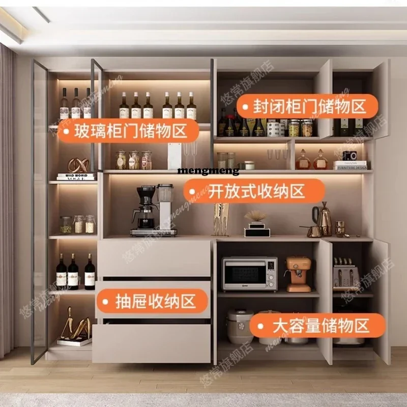 New arrive Wine cabinet Living room integrated dining side cabinet Modern simple glass display Solid wood small cabinet