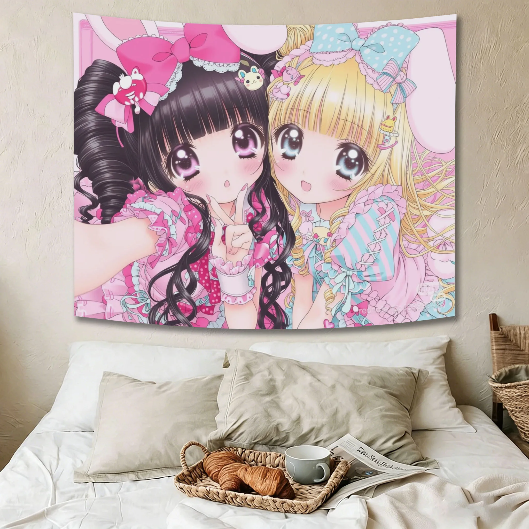 Gyaru Lolita Tapestry Moe Girls Kawaii Anime Girls Tapestry Room Dormitory Tapestry Wall Decoration Poster Tapestry Room Stuff