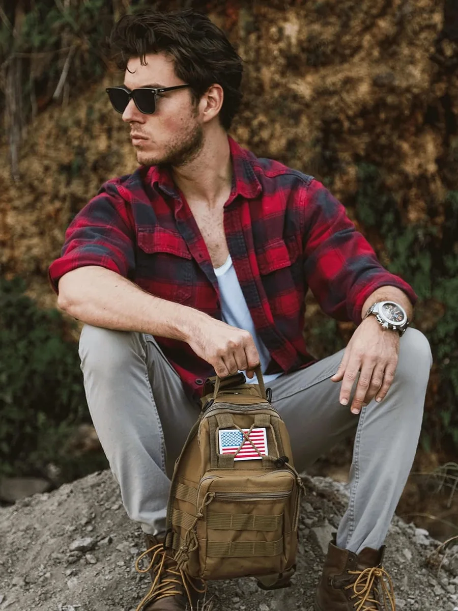Taktische Brusttasche Männer Outdoor EDC Schulter Sling Bag Wasserdicht Wandern Camping Tag Pack Jagd Verdeckte Reichweite Tasche – Detail 5