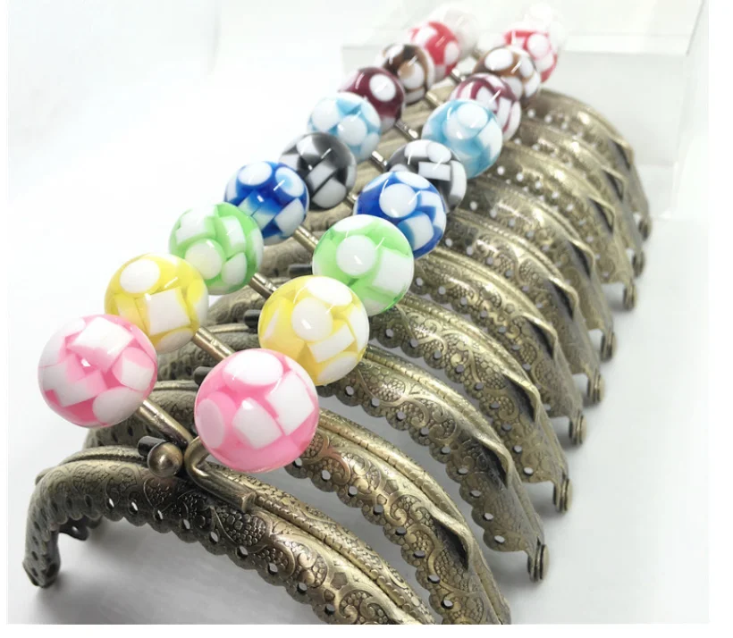 30pcs/20pcs/10pcs 8.5CM Candy head Bag Kiss Clasp silver semicircle Metal Coining Pattern Purse Frame DIY Bag Sewing Accessories