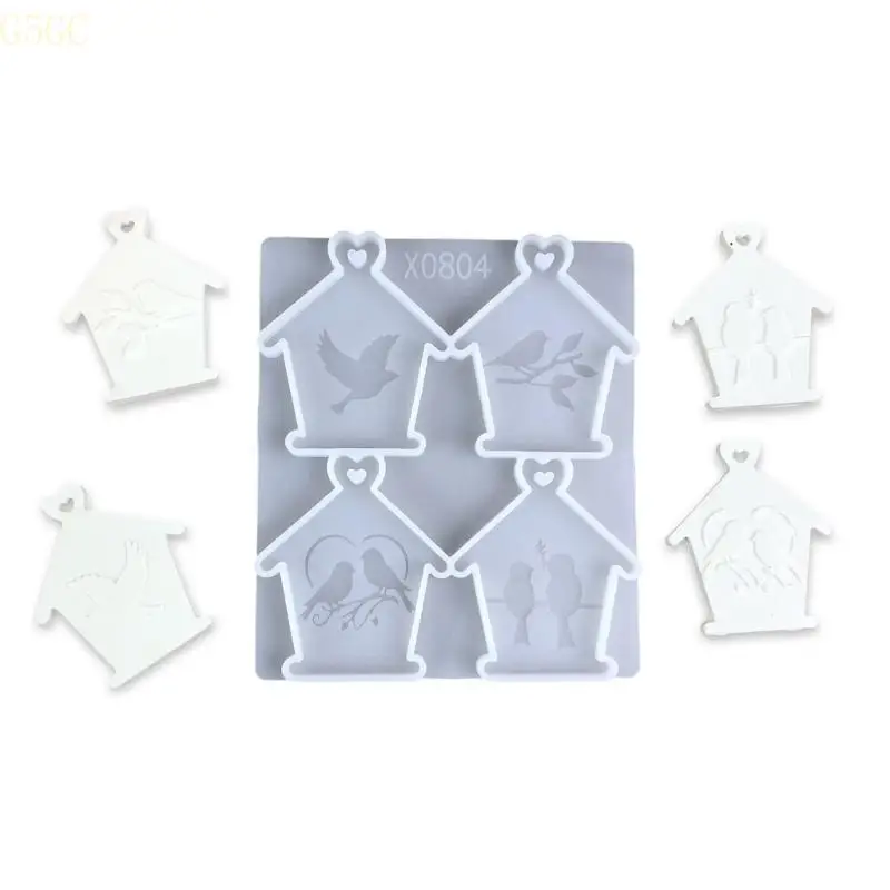 

G5GC Flexible Silicone Moulds For Crafting Bird House Jewellery And Decors