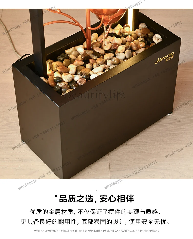 LJYmodern simple flowing water circulating water ornament floor-to-ceiling lucky living room decorative water feature