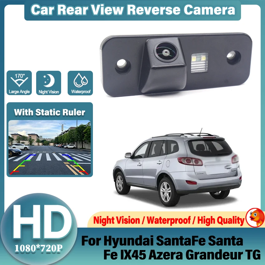 170 Degree HD 1080P CVBS Car Rear View Camera For Hyundai SantaFe Santa Fe IX45 Azera Grandeur TG Car Ruler Line CCD NTSC