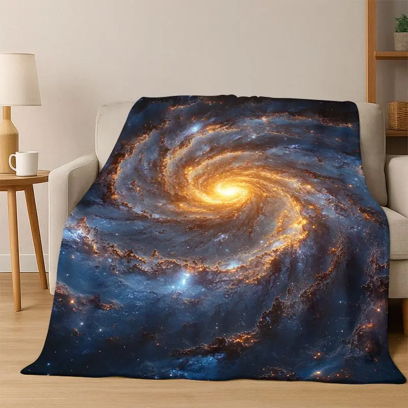 

Universe Milky Way Space Stars Galaxy Earth Flannel Blanket Soft Warm Throw Blanket for Bedroom Living Room Bed Travel Camping
