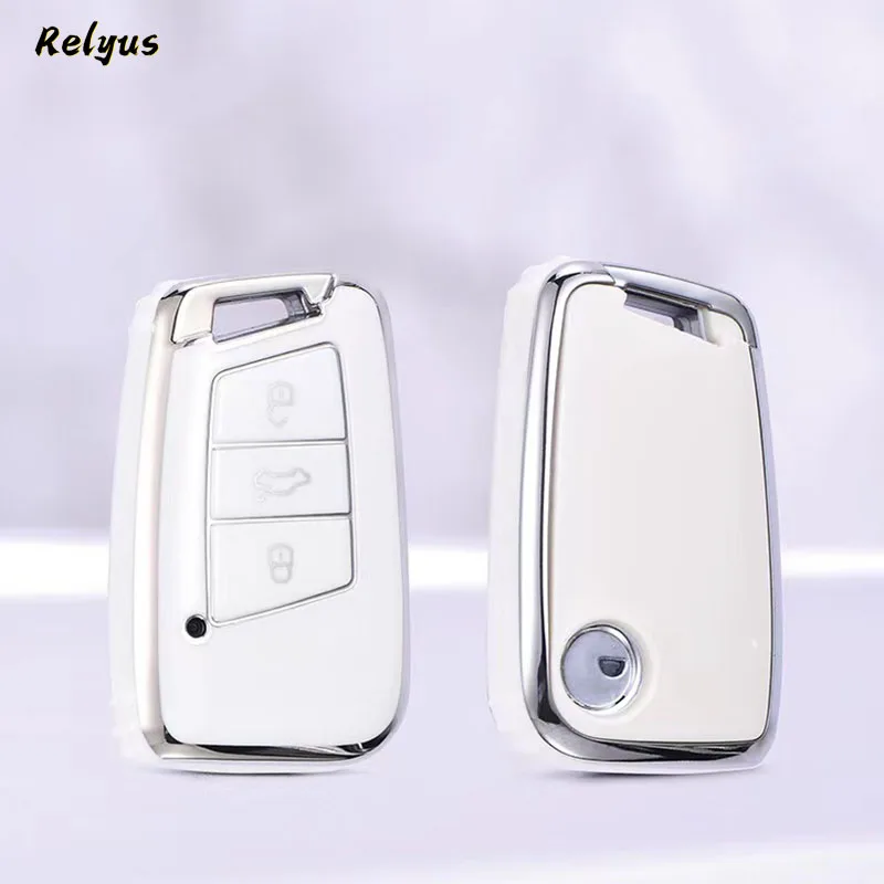 For VW Volkswagen Magotan Magotan GTE Passat B6 B7 B8 CC Arteon for Skoda Fabia Superb A7 Kodiaq Car TPU Key Cover Case Fob
