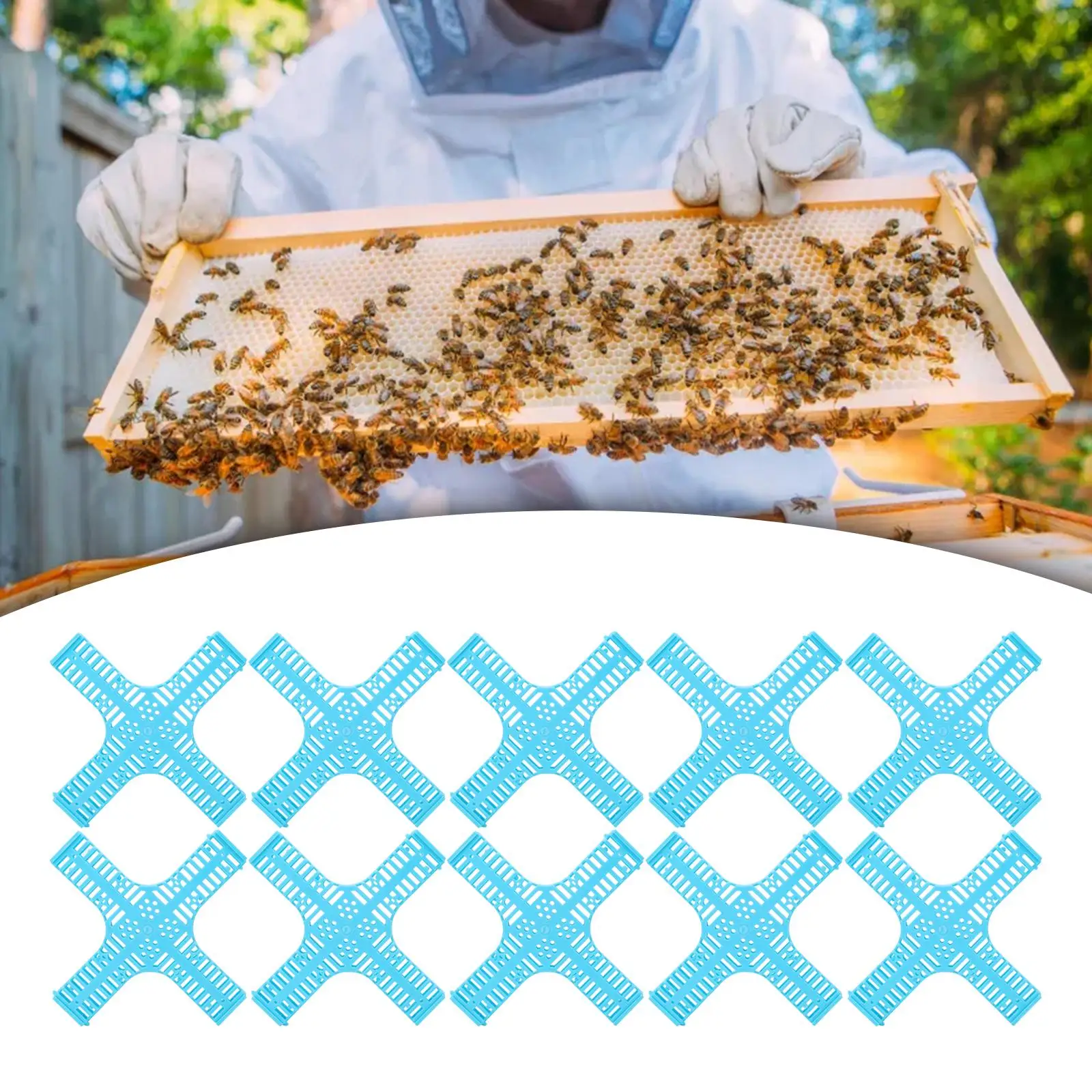 

10Pcs Queen Bee Cages Cross Shape Convenient Wear Resistant Sturdy Easy to Use