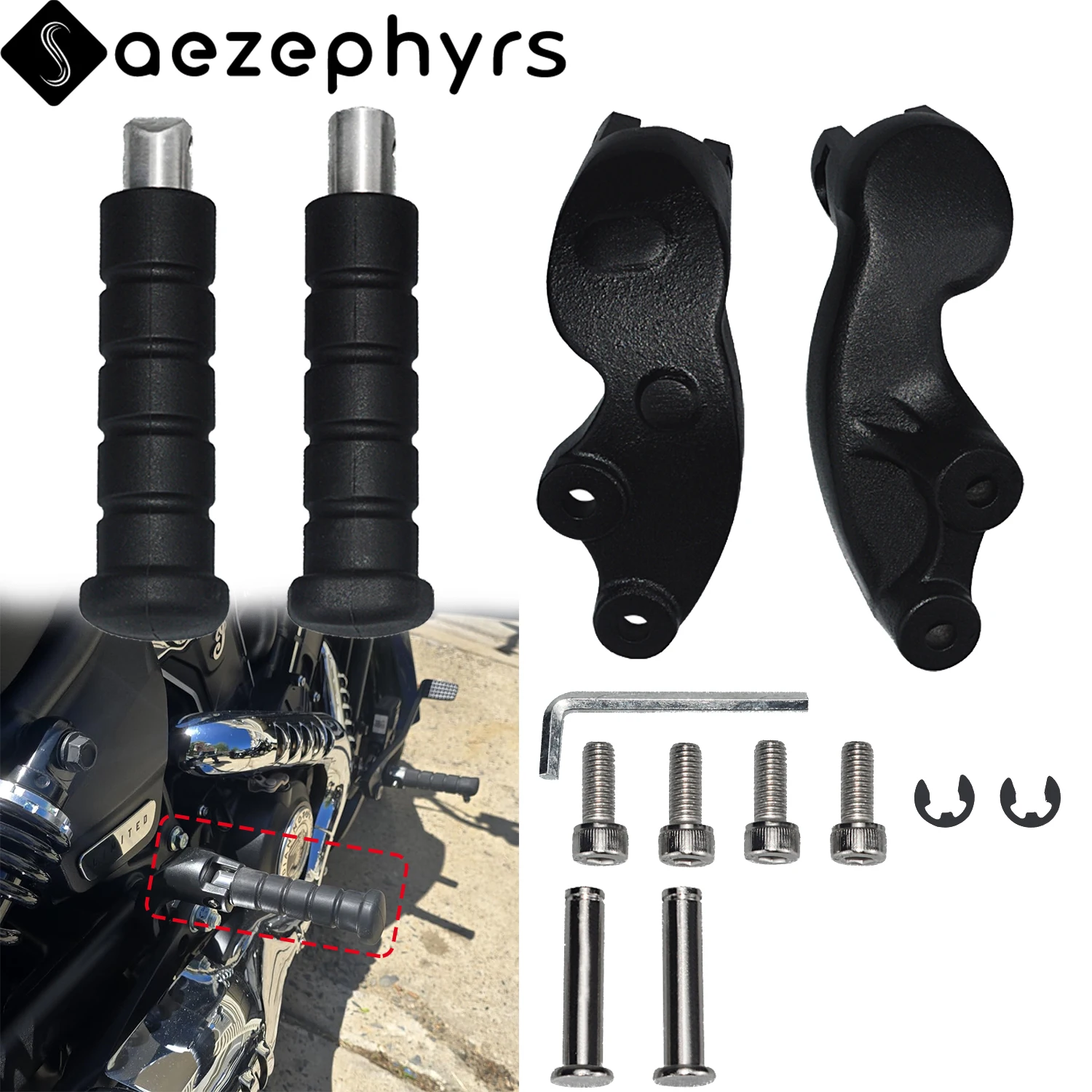 Motorcycle Accessories Rear Passenge Footpegs Foot Pegs For Indian Scout Sixty Bobber 100th Anniversary Bobber Twenty ABS 15-UP