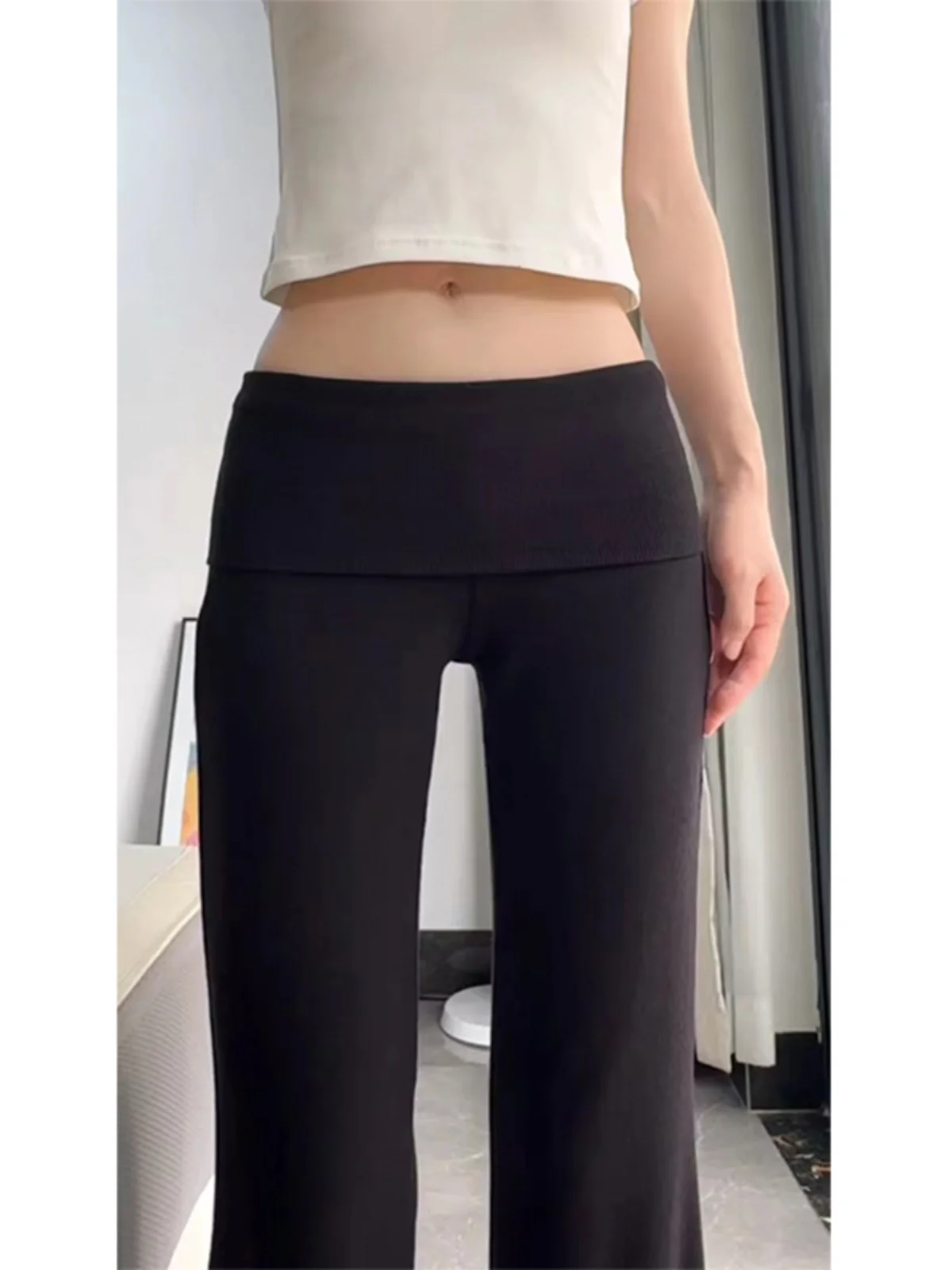 

Ballet Cloud Yoga Pants Low Waist Flared Fitn Sports Women's Elastic Loose Casual Summer Thinming Capri Pants