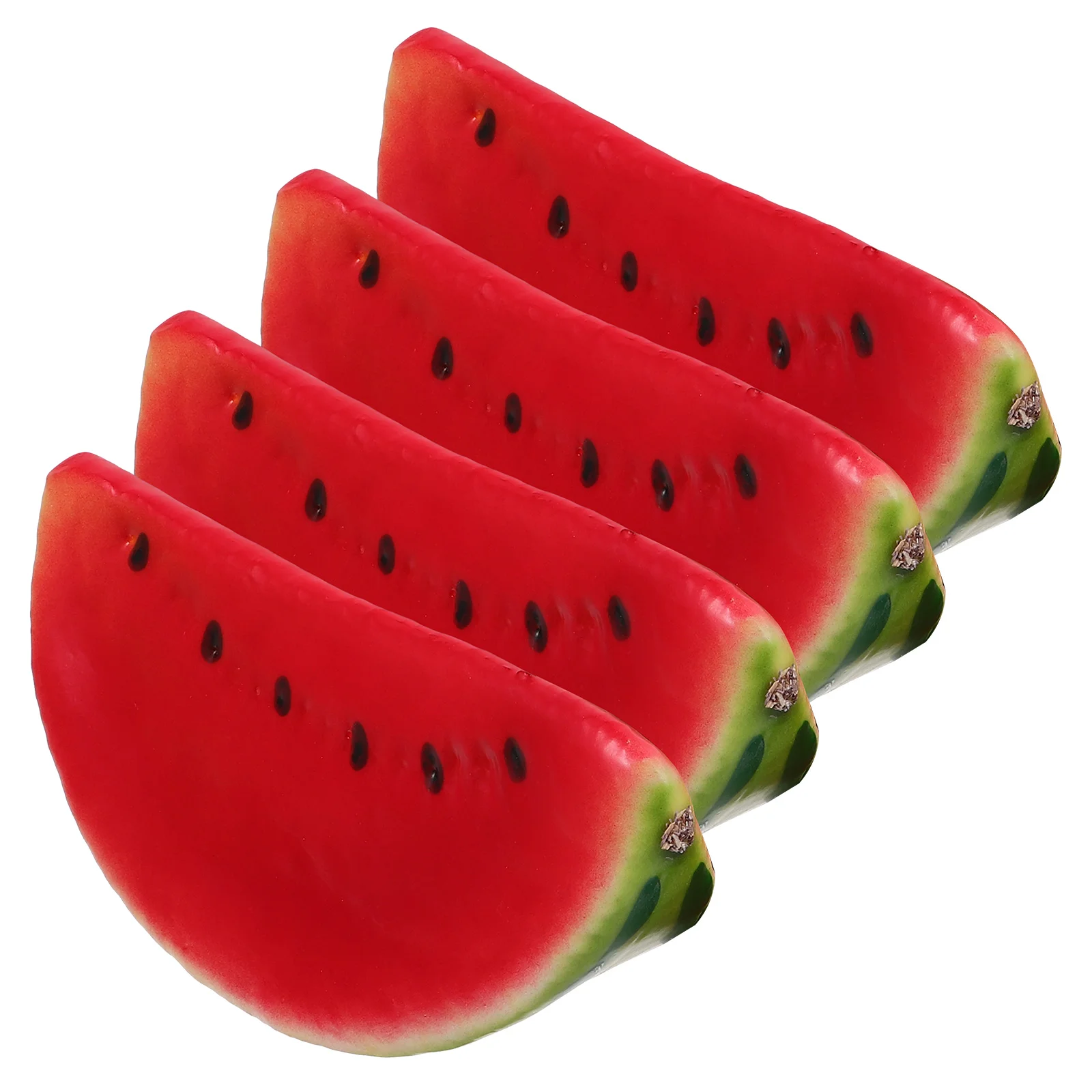 4 Pcs Simulated Watermelon Model Realistic Slice Ornament Teaching Aid Lifelike Slices Faux Fruit