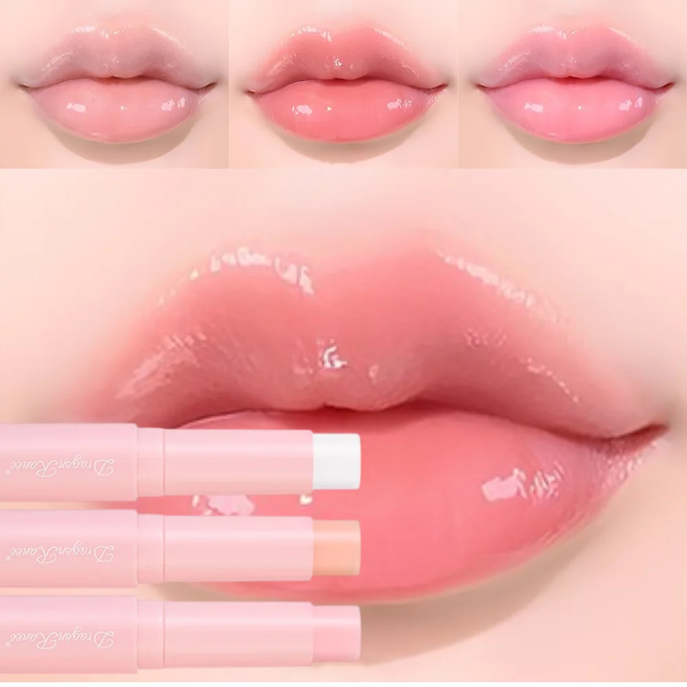 ドラゴンラニー 3点セット サーモクロミック保湿リップバーム 保湿カラーチェンジフルーツストロベリー無色ピンク口紅