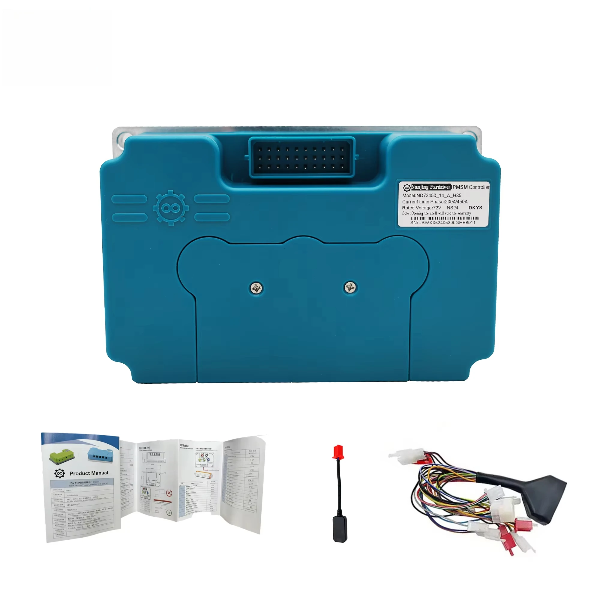 

Контроллер бесщеточного двигателя постоянного тока Fardriver Remote Drive 200A/450A, интеллектуальный, бесшумный, 72В, IP65, ND72450