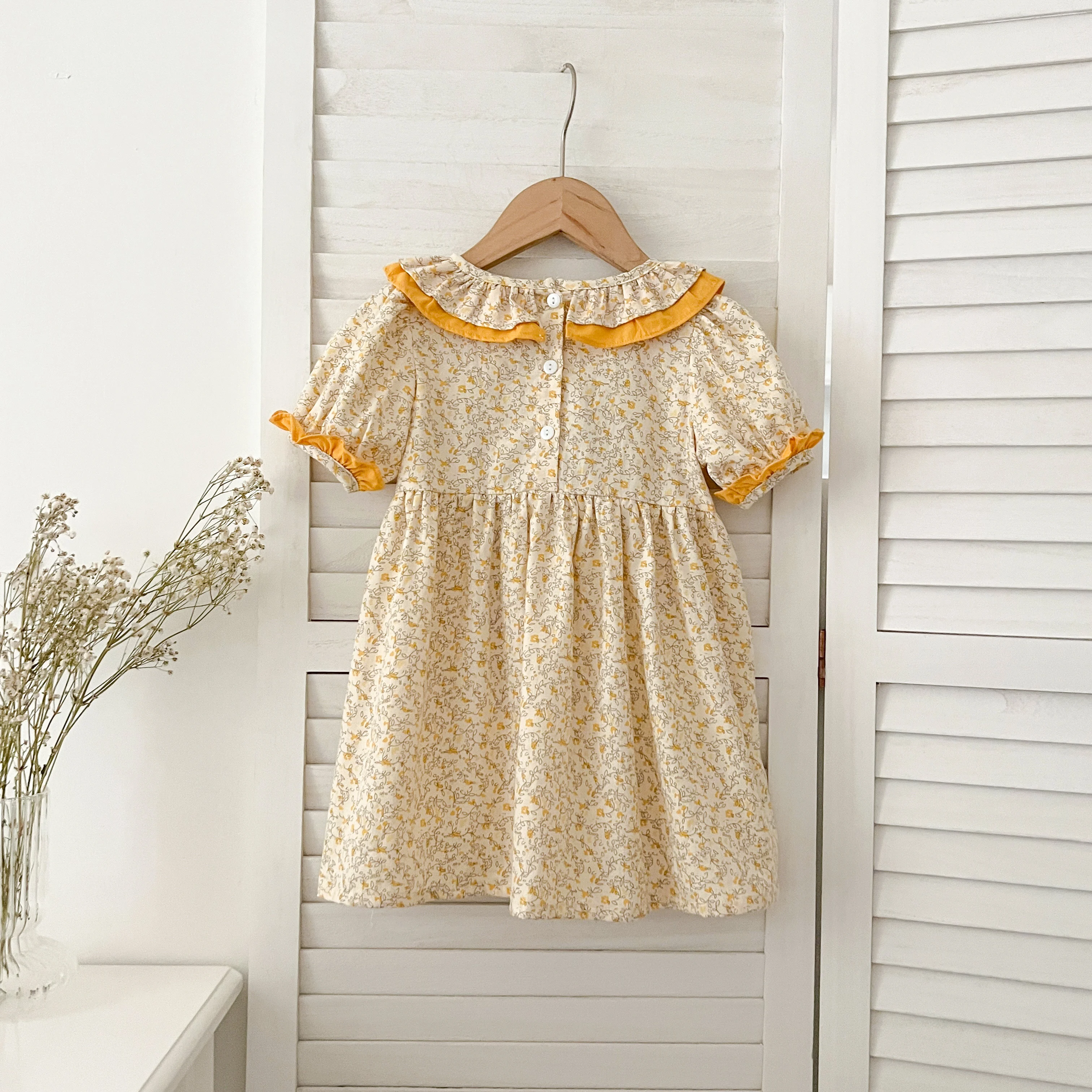 Sommer Baby Kleid Smocking Hand Stickerei Kleidung Kleinkind Mädchen Kleider Baumwolle Kinder Mädchen Puff Ärmel lässig weiches Mädchen Kleid ﻿ – Detail 15