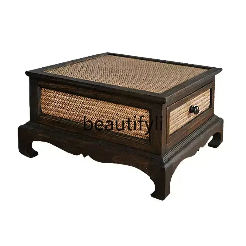 South East Asia Solid wood storage Tatami small coffee table Balcony bay window small table Japanese creative  sill Low table