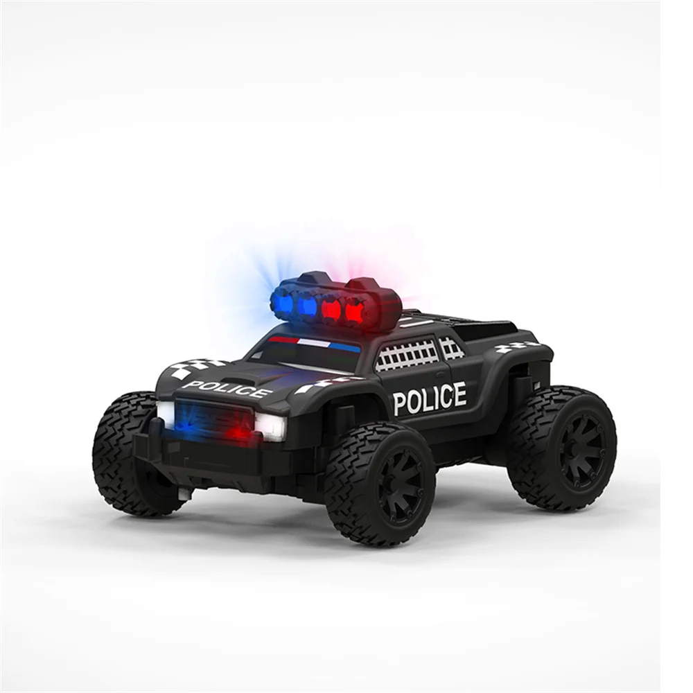 

Turbo Racing C82 RTR 1/76 2.4G Mini RC Car Police Off-Road Truck LED Lights Full Proportional Vehicles Model Kids Children Toys