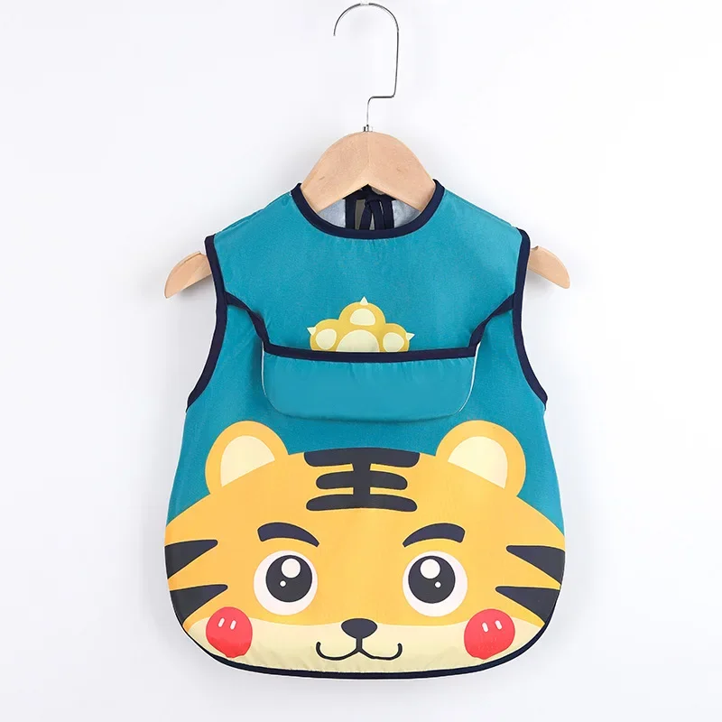 Sleeveless Bibs For Children Baby Kids Toddler Waterproof Long Sleeve Art Smock Feeding Bib Apron Fit 0-6 Years Dropshipping