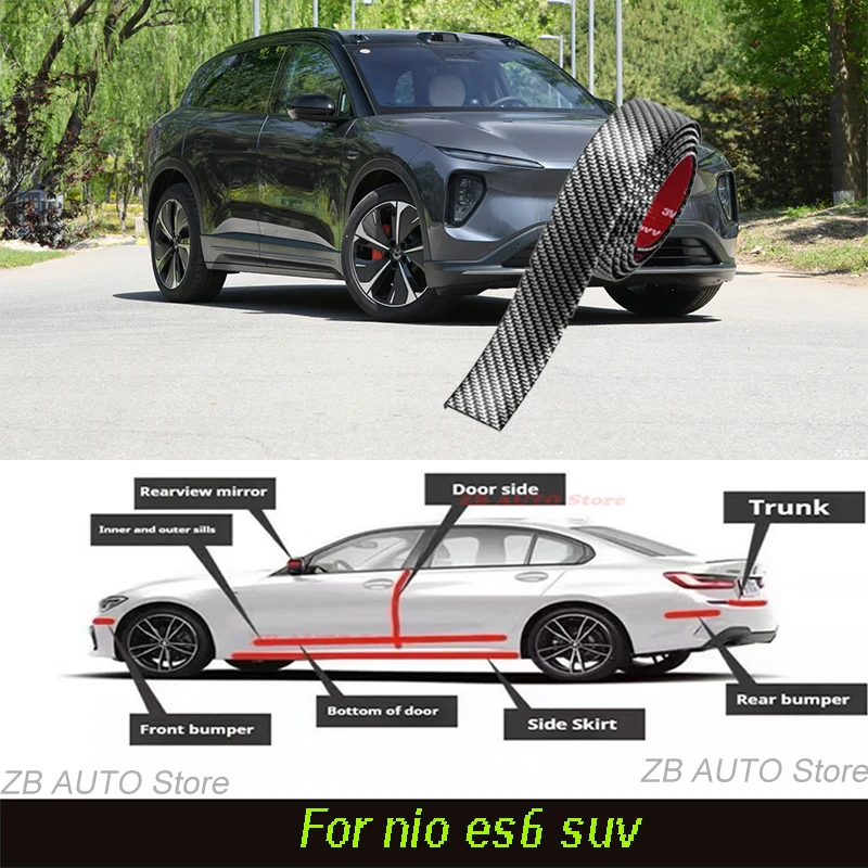 

For Nio Es6 Suv Strong adhesive bumper strip, front and rear lip side skirts, collision and scratch resistant suitable
