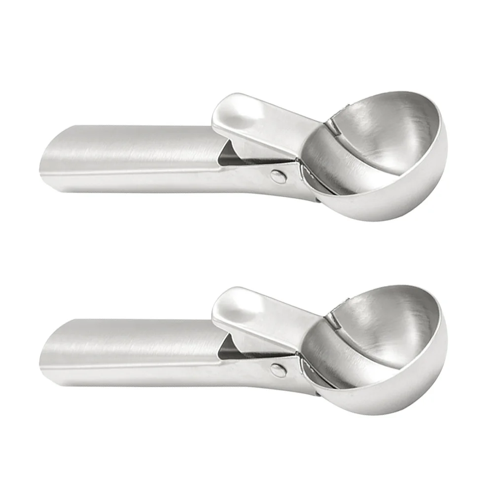 

2 Pcs Steel Ice Cream Scoop Portable Fruit Scoop Fruit Scooper Ball Spoon Home Tableware Kitchen Bar Tools