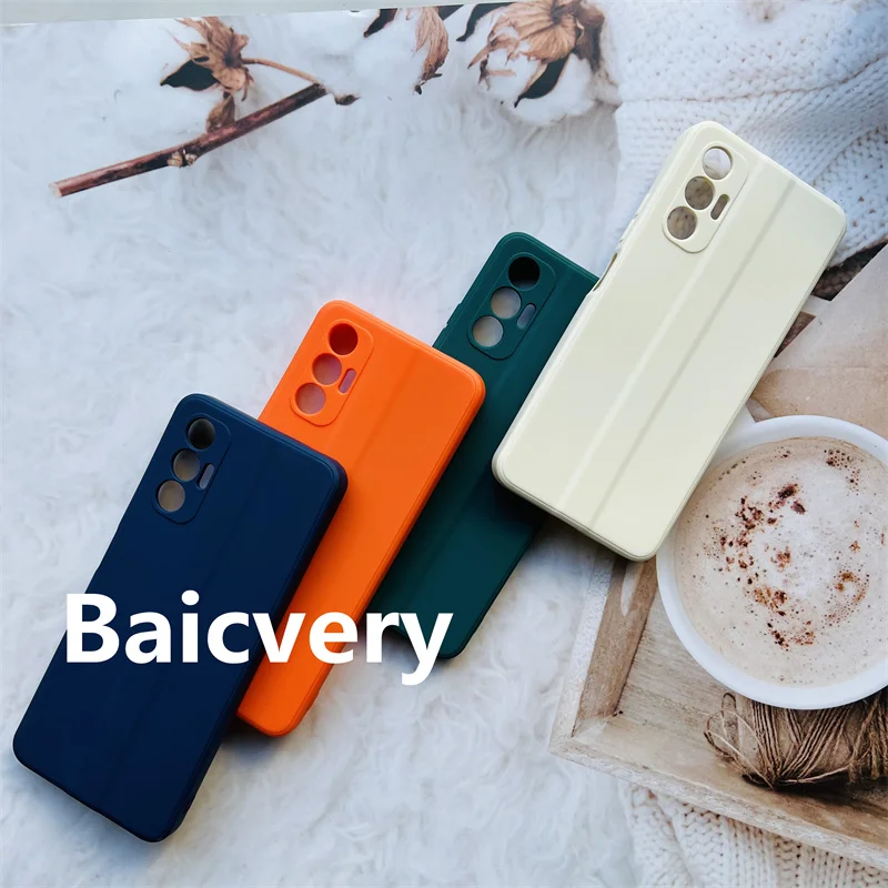 Luxury Skin Feel Liquid Silicone Cases On TECNO POVA 3 Shockproof Soft Back Cover