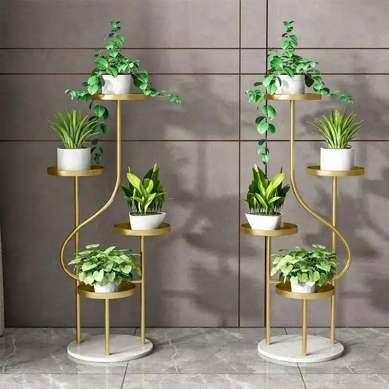 

Modern Designer Light Flower Rack Luxury Living Room Simple Plant Display Rack Wedding Decoration Unique Porte Plantes Furniture
