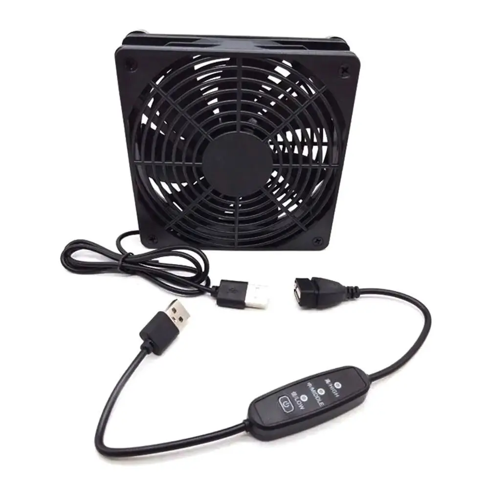 1Pcs 120Mm 5V USB Router Cooling Pad Speed Controller Non Slip Ventilated Router Cooling Fan 3 Speed Adjustable