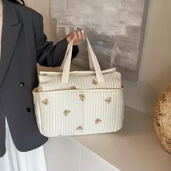 MILANCEL nuevo bolso momia de alta capacidad bordado oso de peluche bolso madre y bebé