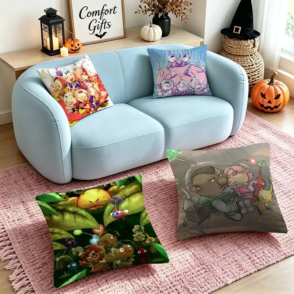 Classic Animation PIKMIN Anime  Square Double-Sided printed Pillow Case Bedroom Bedside Pillow Sofa Cushion Cover