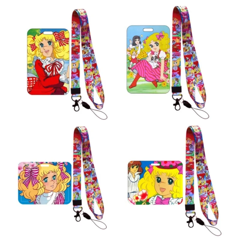 Fashion Candy Office Ladies Name Card Student Campus Card Hanging Neck Bag Card Holder Lanyard ID Card Case Drop Shipping