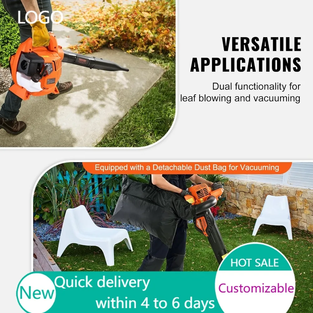 26CC Gas Leaf Blower 425CFM 156MPH Handheld 2-Cycle Lawn Vacuum