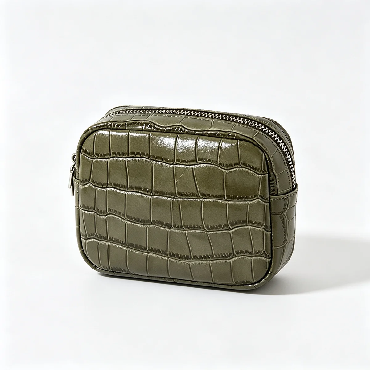 Echtes Leder mit Krokodilprägung Damen-Münzbörse Lippenstifthalter Kopfhörer-Schlüssel-Organizer Clutch Ausweiskartenetui Kosmetiktasche – Detail 15