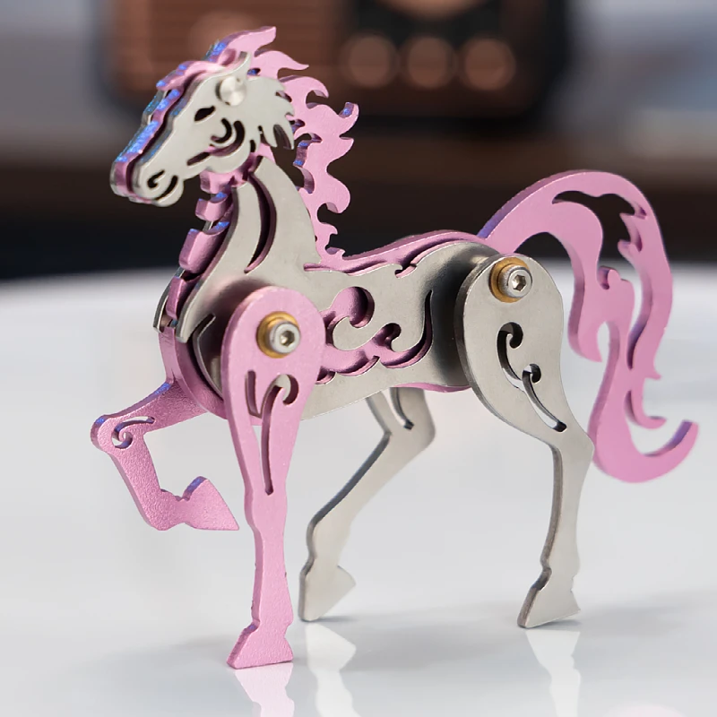 

MOKR Zodiac Horse Color Animal 3D Metal Puzzle Gift And Toys Puzzle For Kids Adults Learning Education DIY Jigsaw Model